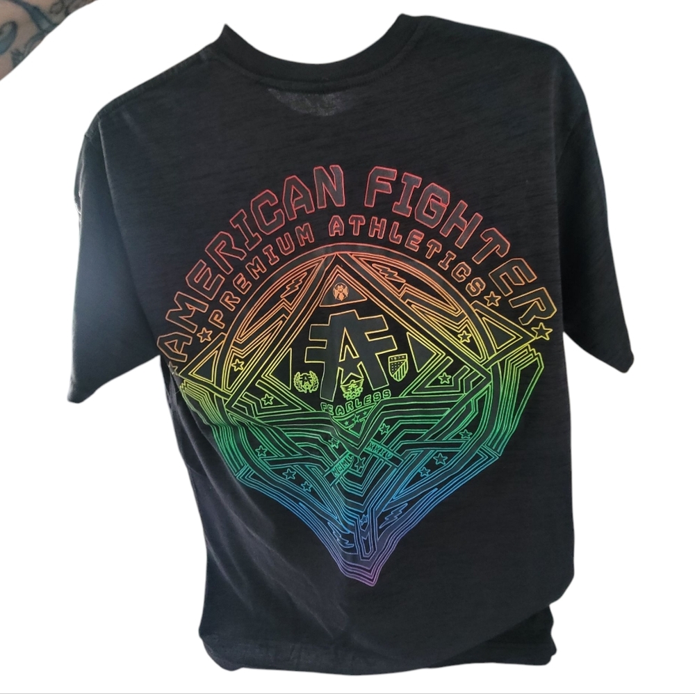 American Fighter Sz Med Men's Black Graphic T-Shirt